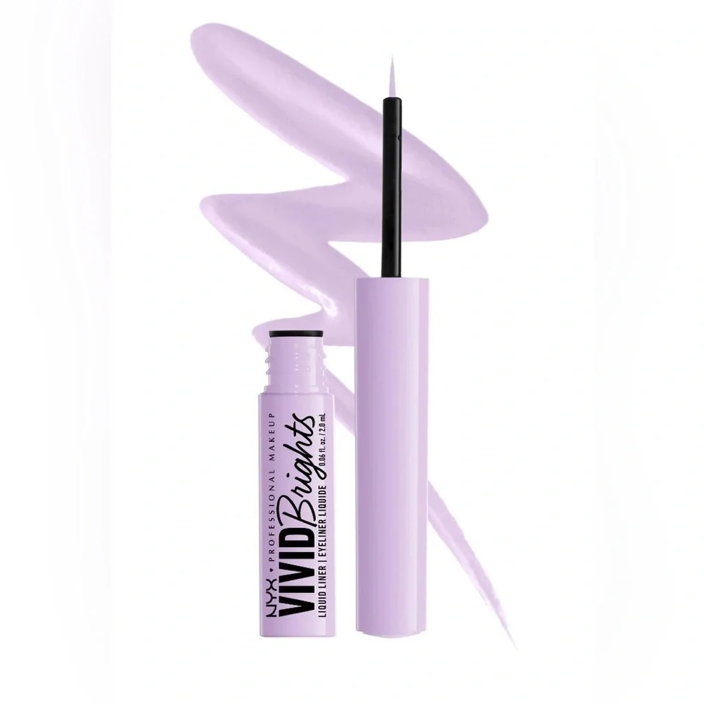(2)-NYX PROFESSIONAL MAKEUP Vivid Brights Liquid Eyeliner Liner - 07 LILAC LINK